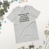 A t-shirt with the words " last look with my mind on my head and my heart on my hand ".