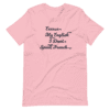 A pink t-shirt with the words " excuse my english i don 't speak french ".