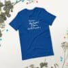 A blue t-shirt with the words " because my perfect date is spanish princess ".