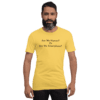 A man with a beard wearing a yellow shirt
