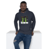 A man wearing jeans and a hoodie sitting on top of a white box.