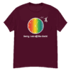 mens-heavyweight-tee-maroon-front-6267271bd775 A maroon shirt with the words " sorry, i am off the clock ".