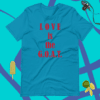A blue shirt that says love is the g. O. A. T