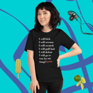 A woman with short hair wearing a black shirt