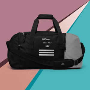 A black duffel bag