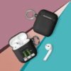 A couple of airpods are next to each other