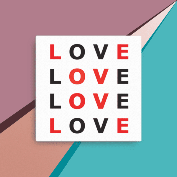 A design with the word Love repeated four times