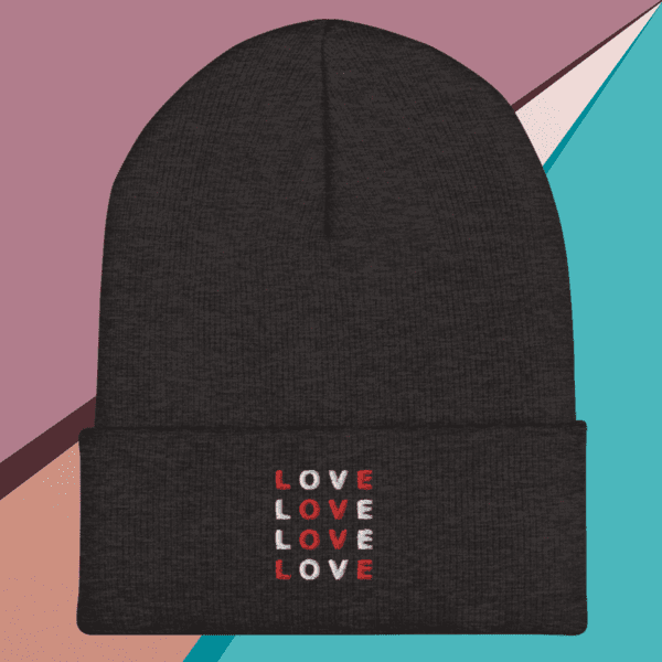 A small picture of a dark gray beanie