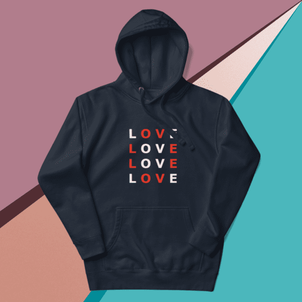 A small image of a Love hoodie