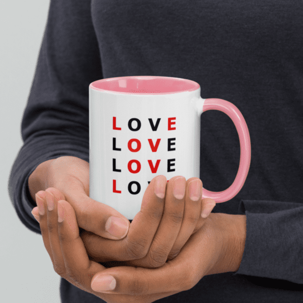 A small picture of a white and pink mug