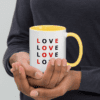 A small picture of a yellow and white mug