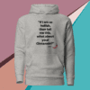 A gray hoodie with the quote if i am so hellish then tell me this what about your cinnamon ?
