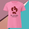 Pink T-shirt with a cute dog paw print and playful text.