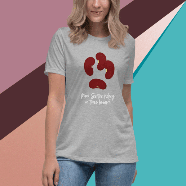 “See the Kidney” (white) Premium Women’s Relaxed T-Shirt (Bella + Canvas 6400) - Image 2