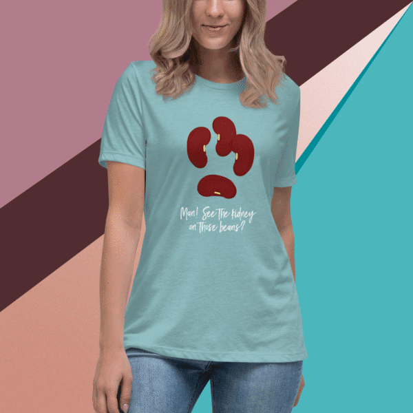 “See the Kidney” (white) Premium Women’s Relaxed T-Shirt (Bella + Canvas 6400) - Image 9
