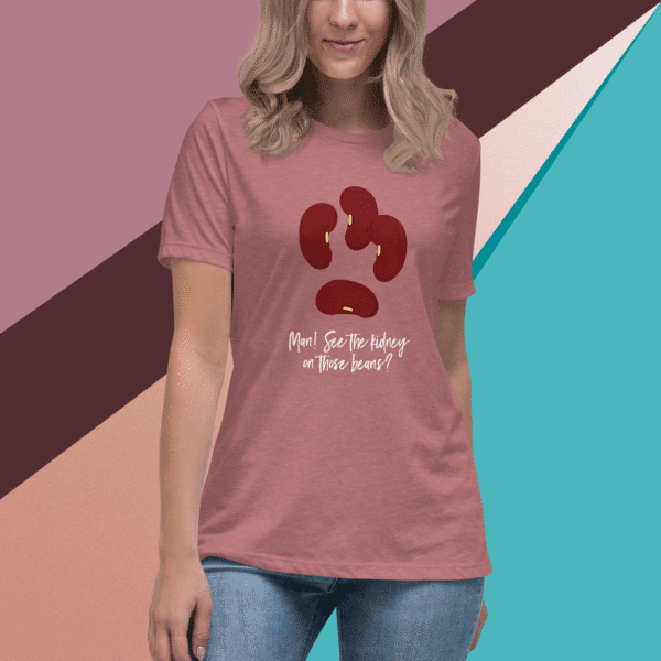 “See the Kidney” (white) Premium Women’s Relaxed T-Shirt (Bella + Canvas 6400) - Image 8