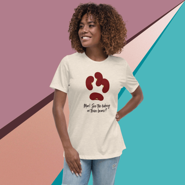 “See the Kidney” (black) Premium Women’s Relaxed T-Shirt (Bella + Canvas 6400) - Image 7