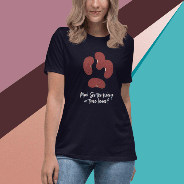 “See the Kidney” (white) Premium Women’s Relaxed T-Shirt (Bella + Canvas 6400) - Image 4
