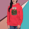 Red hoodie featuring Bigfoot saying he just wants to be left alone.