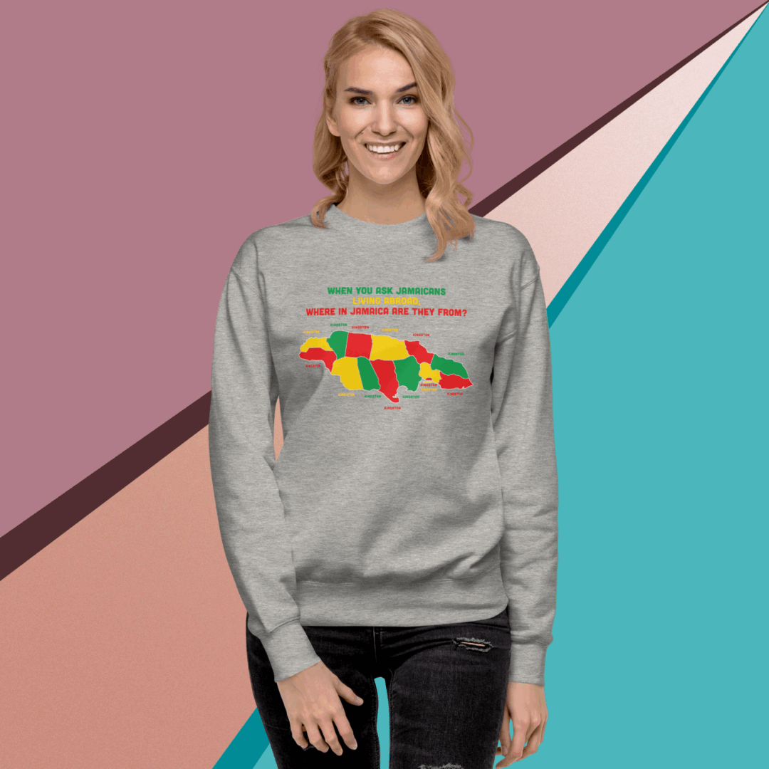 Woman wearing a colorful armadillo graphic sweatshirt.